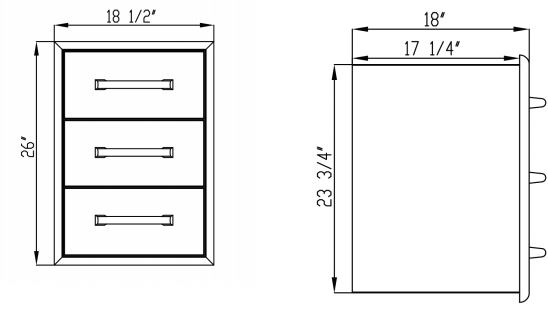 Coyote 3 Drawer Cabinet